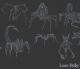 Low poly wireframes from Dungeon Siege