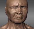 Mudbox sculpt - facial features and wrinkles
